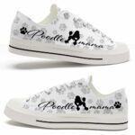LTS-U-Dog-MPP-Poodle-220509VY10 @ Poodle Mama Paw Patter-Poodle Paws Pattern Low Top Shoes