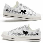 LTS-U-Dog-MPP-Bdog-220509VY10 @ Bulldog Mama Paw Patter-Bulldog Paws Pattern Low Top Shoes