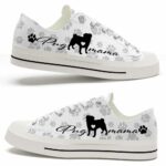 LTS-U-Dog-MPP-Pug-220509VY10 @ Pug Mama Paw Patter-Pug Paws Pattern Low Top Shoes