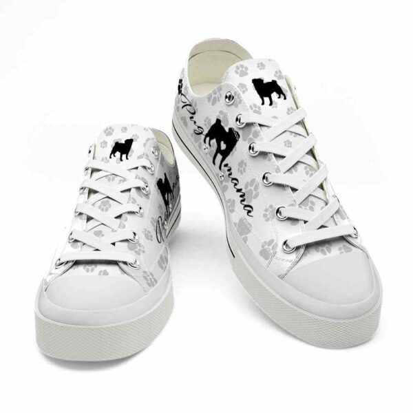 LTS-U-Dog-MPP-Pug-220509VY10 @ Pug Mama Paw Patter-Pug Paws Pattern Low Top Shoes