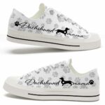 LTS-U-Dog-MPP-Dach-220509VY10 @ Dachshund Mama Paw Patter-Dachshund Paws Pattern Low Top Shoes