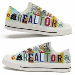 LTS-U-Job-LP-Relt-220509VY10 @ Realtor Lisence Palett-Realtor License Plate Low Top Shoes
