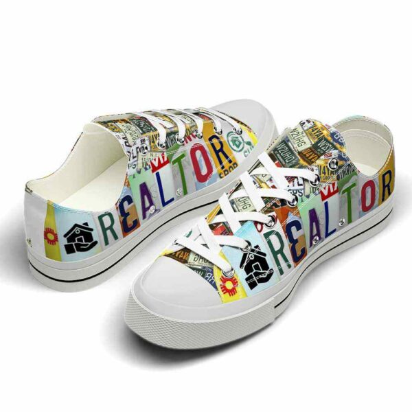 LTS-U-Job-LP-Relt-220509VY10 @ Realtor Lisence Palett-Realtor License Plate Low Top Shoes