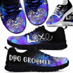 SS-U-Job-Vy1WateLoveHear-Dgrm-0-Dog Groomer Blue Purple Love Sneakers Shoes