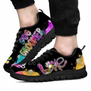 SS-U-Job-LoveWate-Dgrm-0-Dog Groomer Watercolor Love Sneakers Shoes