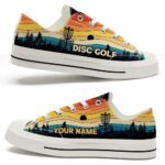 LTS-U-Hobb-RDT-Dgof-220531VY10 @ Disc Golf Retro Dawn Thro-Disc Golf Retro Custom Name Low Top Shoes