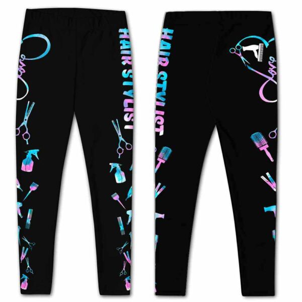 LEGG-W-Job-LW-Hsty-220221VY10 @ Hair Stylist Love Watercolo-Hairstylist Pastel Watercolor Tools Leggings