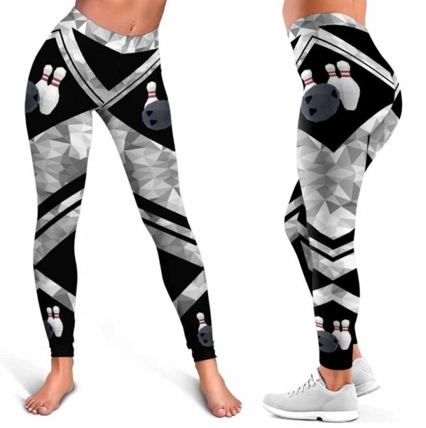 LEGG-W-Hobb-Vy1PinPolyLine-Bwl-0-Bowling Black White Lines Leggings