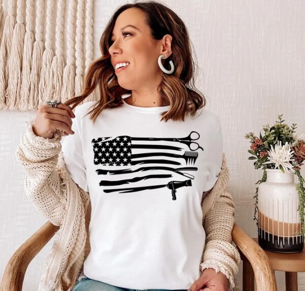 TS-U-Job-USAFlagTools-Hsty-0-Hairstylist Usa Flag Tools T-Shirt