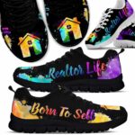 SS-U-Job-WRL-Relt-210619VY10 @ Real Estate Watercolor Realtor Life-Realtor Watercolor Born To Sell Sneakers