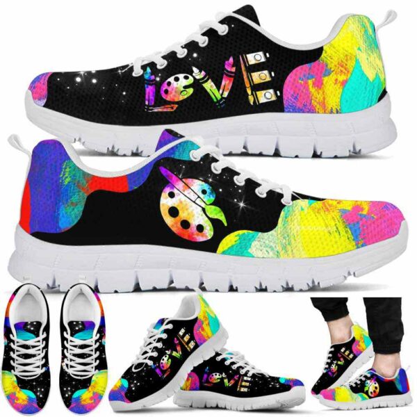 SS-U-Job-LWW-Atcr-210716VY10 @ Art Teacher Love Watercolor Wave-Art Teacher Love Watercolor Wave Sneakers