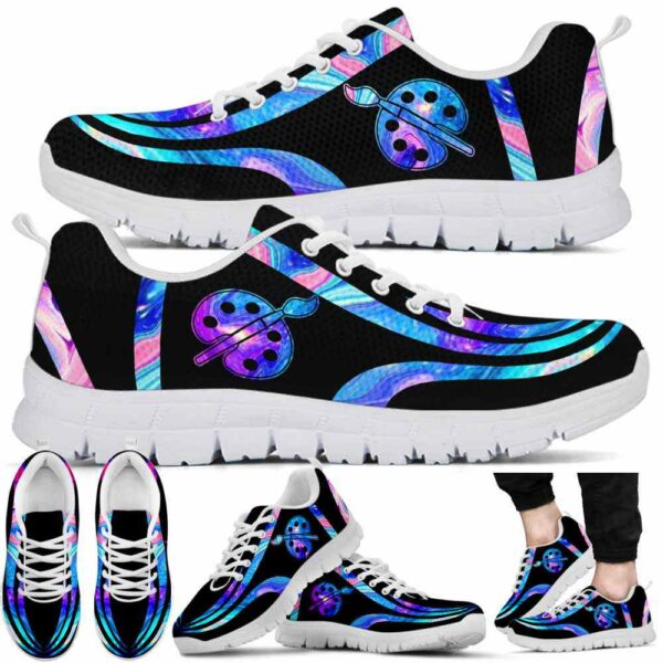 SS-U-Job-PL-Atcr-220610NA10 @ Art Teacher Purple Line-Art Teacher Blue Purple Line Sneakers