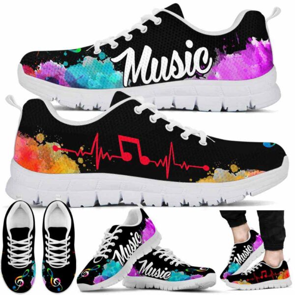 SS-U-Job-WHB-Mtcer-220610NA10 @ Music Teacher Watercolor Heart beat-Music Teacher Watercolor Heartbeat Sneakers