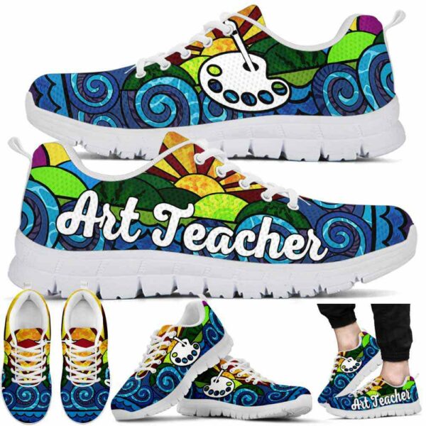 SS-U-Job-S-Atcr-220610NA10 @ Art Teacher Sunset-Art Teacher Wave Sunset Sneakers