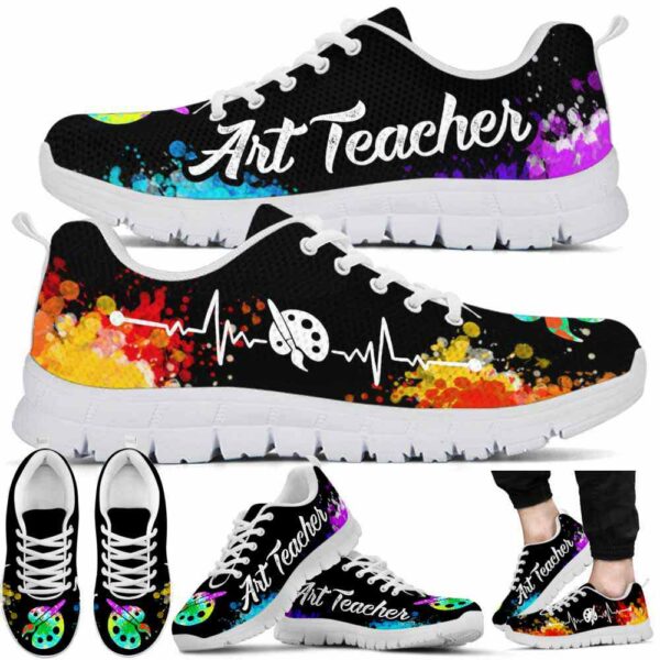 SS-U-Job-W-Atcr-220610NA10 @ Art Teacher Watercolor-Art Teacher Watercolor Heartbeat Sneakers
