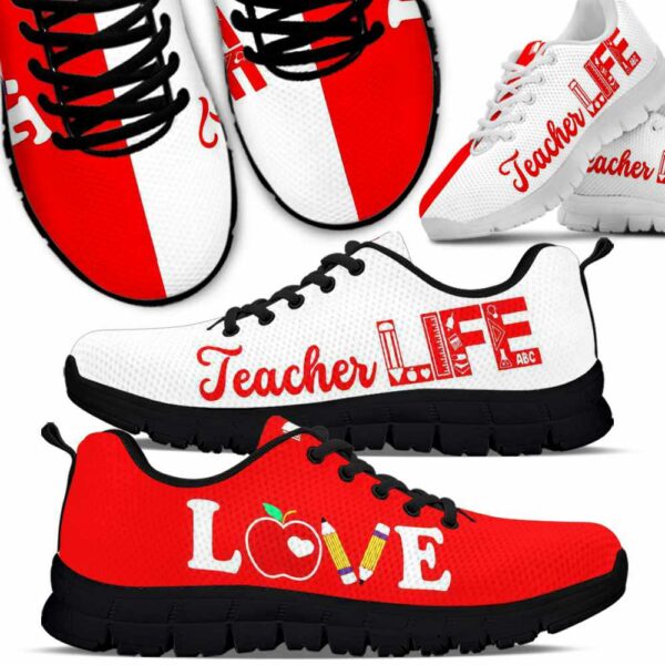 SS-U-Job-RWL-Tcer-210701VY10 @ Teacher Red White Life-Teacher Love Life Red White Sneakers