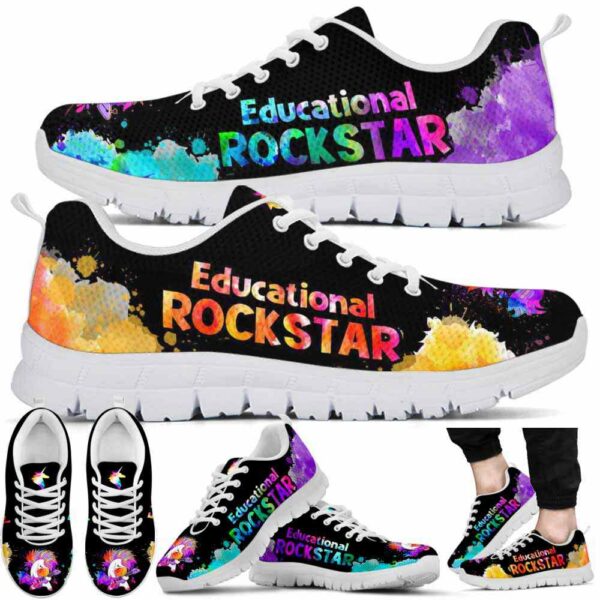SS-U-Job-WUG-T8-210614VY10 @ Principal Watercolor Unicorn Guitar-Principal Watercolor Educational Rockstar Sneakers
