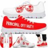 SS-U-Job-RWG-T8-210614VY10 @ Principal Red White Glasses-Principal Retired Off Duty Red White Sneakers