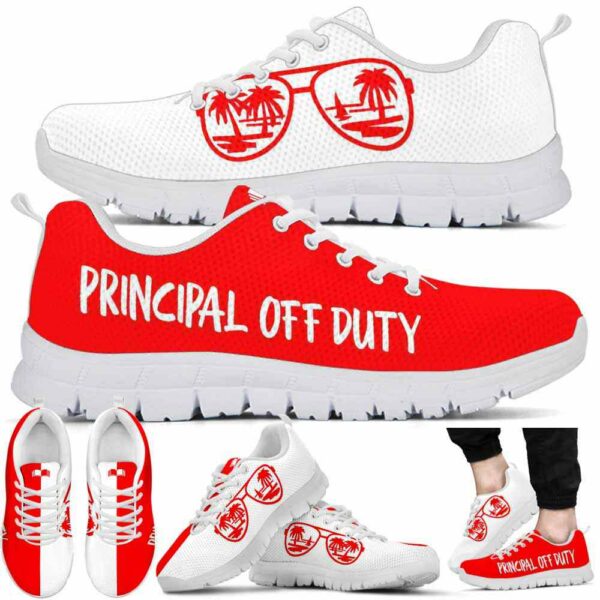 SS-U-Job-RWG-T8-210614VY10 @ Principal Red White Glasses-Principal Retired Off Duty Red White Sneakers