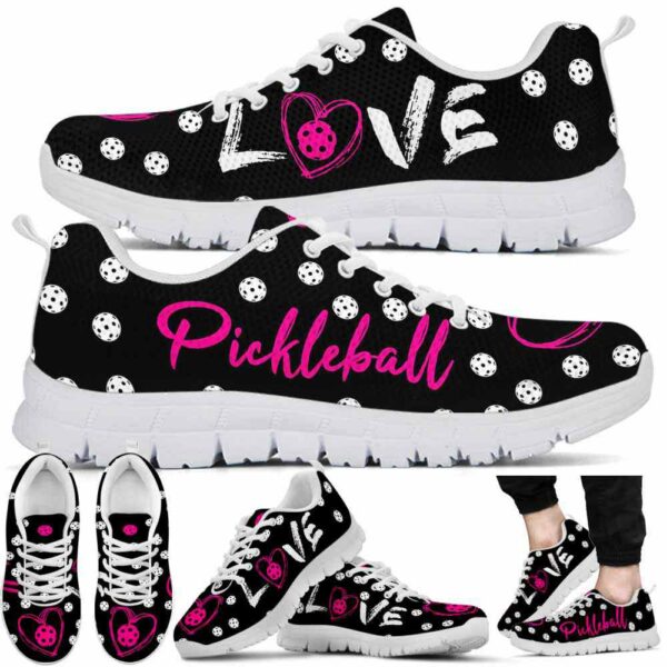 SS-U-Hobb-PLB-Pklb-210608VY10 @ Pickleball Pink Love Ball-Pickleball Pink Love Pattern Sneakers