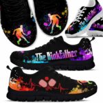 SS-U-Hobb-HTW-Pklb-210608VY10 @ Pickleball Heartbeart Text Watercolor-Pickleball Dinkfather Watercolor Heartbeat Sneakers