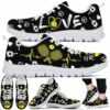 SS-U-Hobb-PLPH-Pklb-210608VY10 @ Pickleball Peace Love Pattern Heartbeat-Pickleball Love Yellow Heartbeat Sneakers