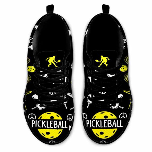 SS-U-Hobb-PLPH-Pklb-210608VY10 @ Pickleball Peace Love Pattern Heartbeat-Pickleball Love Yellow Heartbeat Sneakers