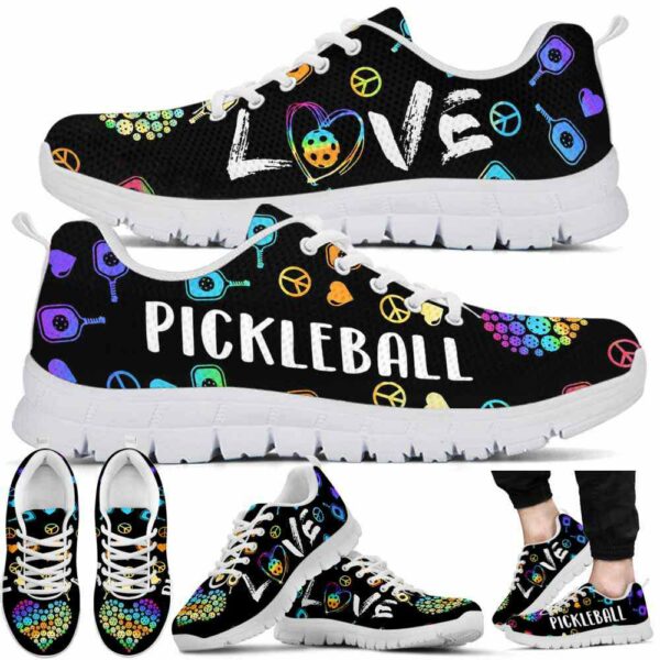 SS-U-Hobb-PPW-Pklb-210608VY10 @ Pickleball Peace Pattern Watercolor-Pickleball Love Peace Watercolor Pattern Sneakers
