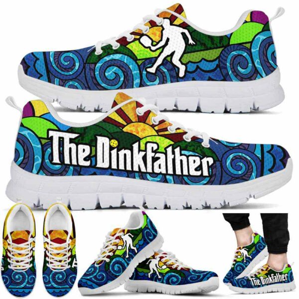SS-U-Hobb-TDA-Pklb-210608VY10 @ Pickleball The Dinkfather Art-Pickleball Dinkfather Wave Sunset Sneakers