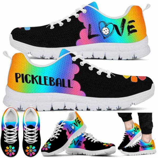 SS-U-Hobb-RP-Pklb-210608VY10 @ Pickleball Rainbow Paddle-Pickleball Love Cloud Paddles Sneakers