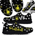 SS-U-Hobb-YLH-Pklb-210608VY10 @ Pickleball Yellow Love Heart-Pickleball Yellow Love Heart Sneakers