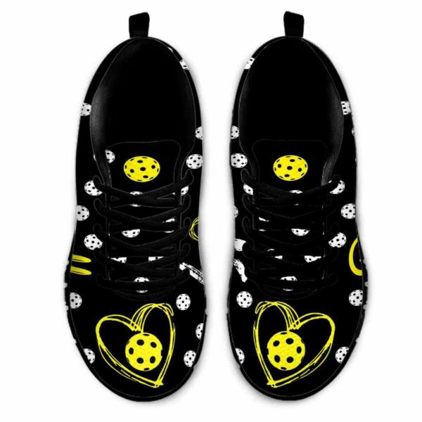 SS-U-Hobb-YLH-Pklb-210608VY10 @ Pickleball Yellow Love Heart-Pickleball Yellow Love Heart Sneakers