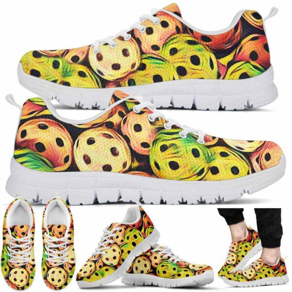 SS-U-Hobb-PA-Pklb-220610NA10 @ Pickleball Art-Pickleball Art Pattern Sneakers