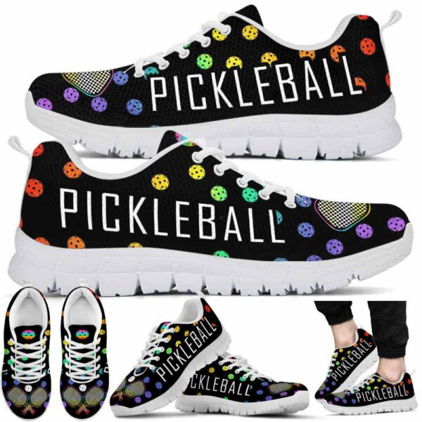SS-U-Hobb-RBP-Pklb-210608VY10 @ Pickleball Rainbow Ball Pattern-Pickleball Rainbow Ball Pattern Sneakers