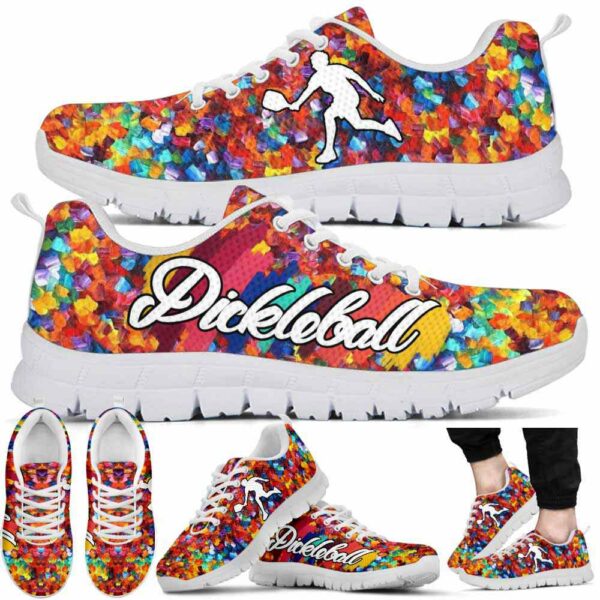 SS-U-Hobb-OP-Pklb-220610NA10 @ Pickleball Oil Paint-Pickleball Oil Paint Pattern Sneakers