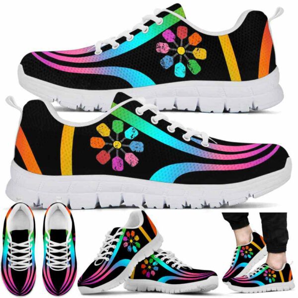 SS-U-Hobb-LRP-Pklb-210608VY10 @ Pickleball Line Rainbow Paddle-Pickleball Rainbow Line Sneakers