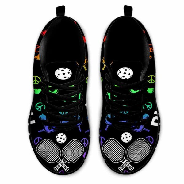 SS-U-Hobb-PLPR-Pklb-210608VY10 @ Pickleball Peace Love Pattern Rainbow-Pickleball Love Rainbow Pattern Sneakers