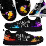 SS-U-Hobb-WC-Pklb-210608VY10 @ Pickleball Watercolor Chick-Pickleball Chick Watercolor Sneakers