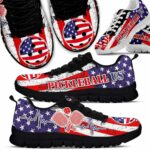 SS-U-Hobb-FH-Pklb-210608VY10 @ Pickleball Flag Heartbeat-Pickleball Usa Flag Heartbeat Sneakers