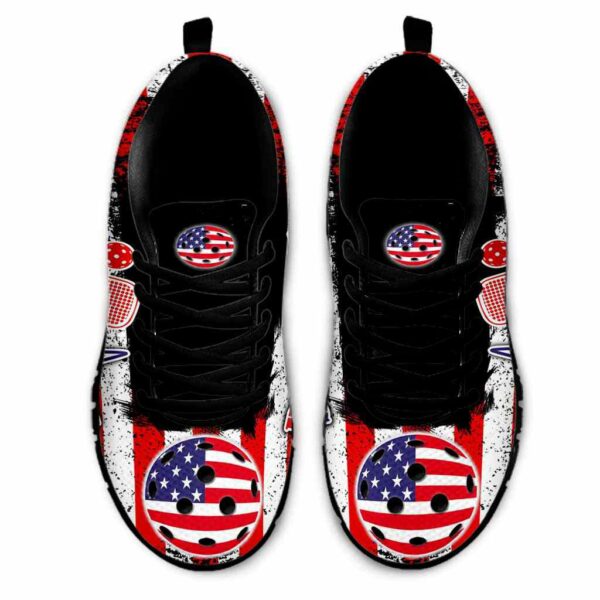 SS-U-Hobb-FH-Pklb-210608VY10 @ Pickleball Flag Heartbeat-Pickleball Usa Flag Heartbeat Sneakers