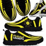 SS-U-Hobb-YS-Pklb-210608VY10 @ Pickleball Yellow Sun-Pickleball Grandpa Yellow Line Sun Sneakers