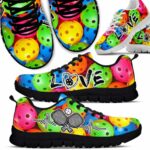 Pickleball Love Colorful Balls Pattern Sneakers