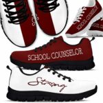 SS-U-Job-RNW-Csl-220610NA10 @ School Counselor Red N White-School Counselor Strong Red White Sneakers