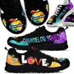 SS-U-Job-WLA-Csl-210623VY10 @ Counselor Watercolor Love Apple-School Counselor Watercolor Love Apple Sneakers