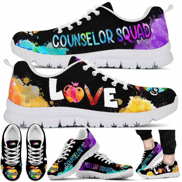 SS-U-Job-WLA-Csl-210623VY10 @ Counselor Watercolor Love Apple-School Counselor Watercolor Love Apple Sneakers