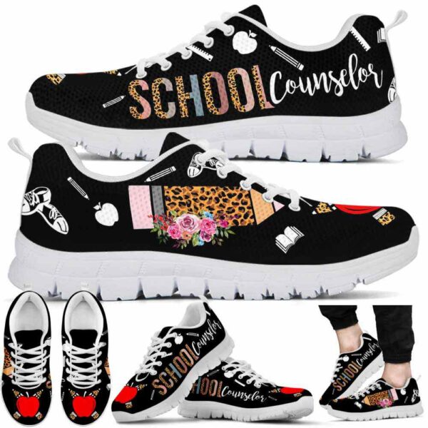 SS-U-Job-LP-Csl-210623VY10 @ Counselor Leopard Pencil-School Counselor Leopard Pencil Sneakers