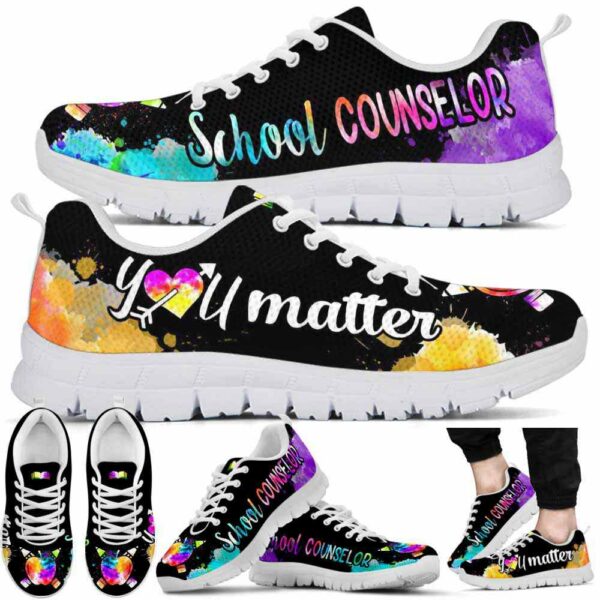 SS-U-Job-WYM-Csl-210623VY10 @ Counselor Watercolor You Matter-School Counselor Watercolor You Matter Sneakers