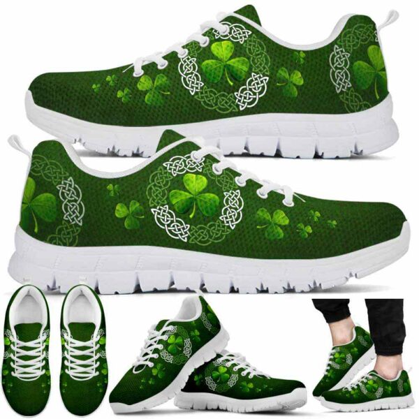 SS-U-Ctry-ISL-Irsh-220610NA10 @ Irish Shamrock Leaf-Irish Clover Pattern Sneakers