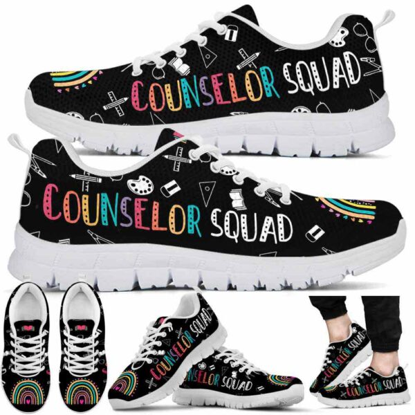 SS-U-Job-CRP-Csl-210623VY10 @ Counselor Colorful Rainbow Pattern-School Counselor Squad Colorful Rainbow Sneakers