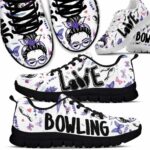SS-U-Hobb-BP-Bwl-220610NA10 @ Bowling Pattern-Bowling Purple Lavender Pattern Sneakers